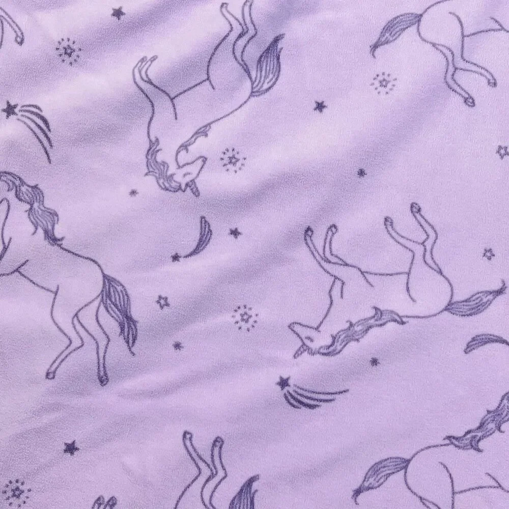 Carter's Girls 12-14 Purple Unicorn Fleece Long Sleeve Nightgown Pajamas